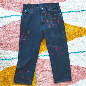 Vintage star embroidered wranglers jeans